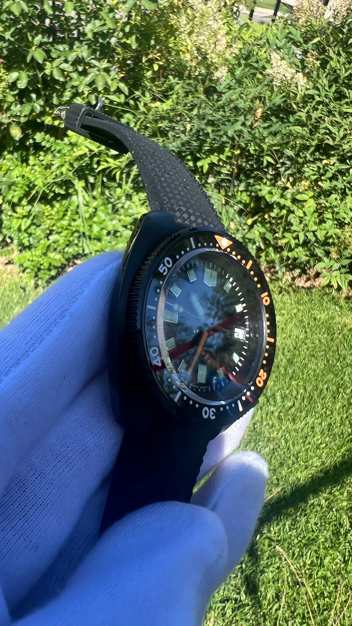 (Seiko) King Turtle Titanium Case Captain Style NO LOGO Black Dial Diver 47mm Automatic Watch