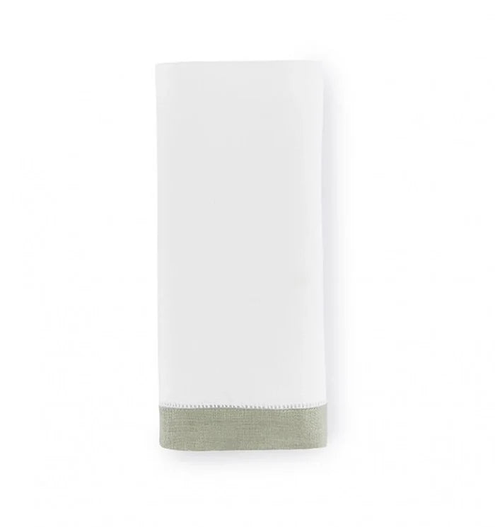 Sferra Filo Tea Towel - White/ Celadon