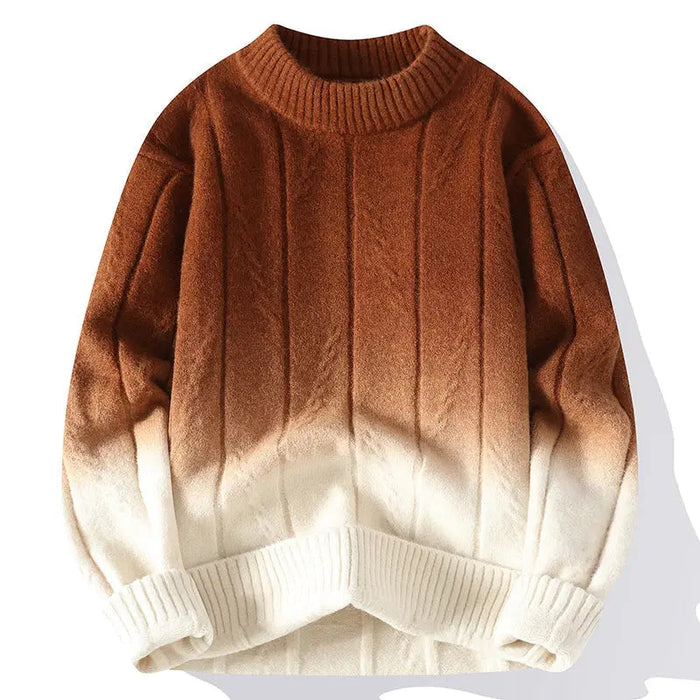 Soft Classic Men's Gradient Knit Sweater - Crewneck Wool