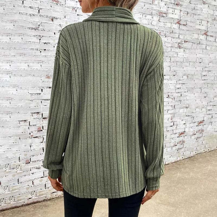 Soft Flattering Women’s Knit Cardigan - Draped Ribbed
