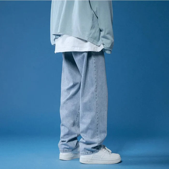 Soft Relaxed Men's Jeans - Baggy Tapered, Denim, Everyday