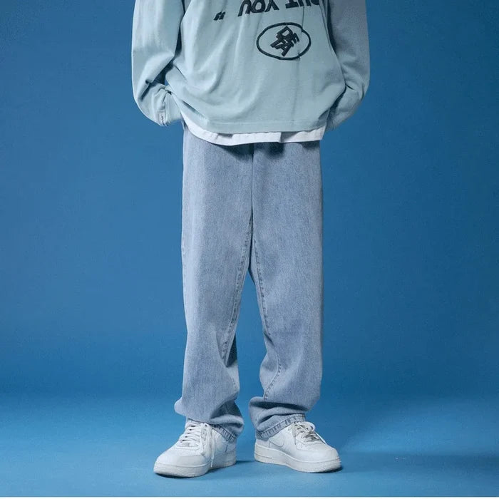 Soft Relaxed Men's Jeans - Baggy Tapered, Denim, Everyday