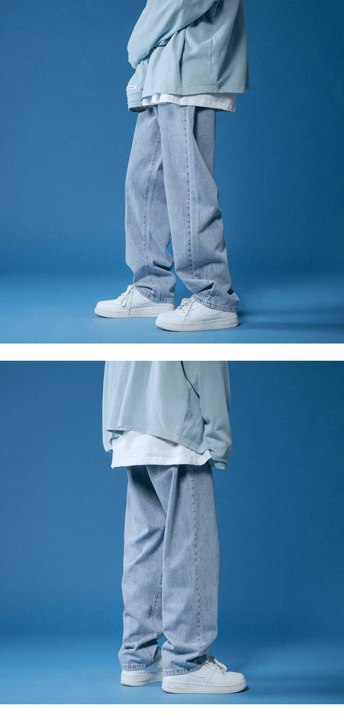 Soft Relaxed Men's Jeans - Baggy Tapered, Denim, Everyday