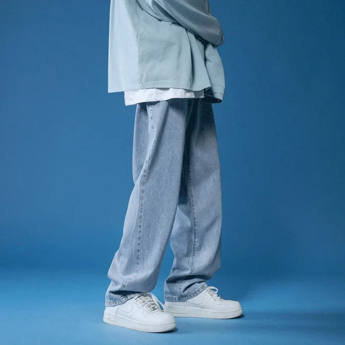 Soft Relaxed Men's Jeans - Baggy Tapered, Denim, Everyday