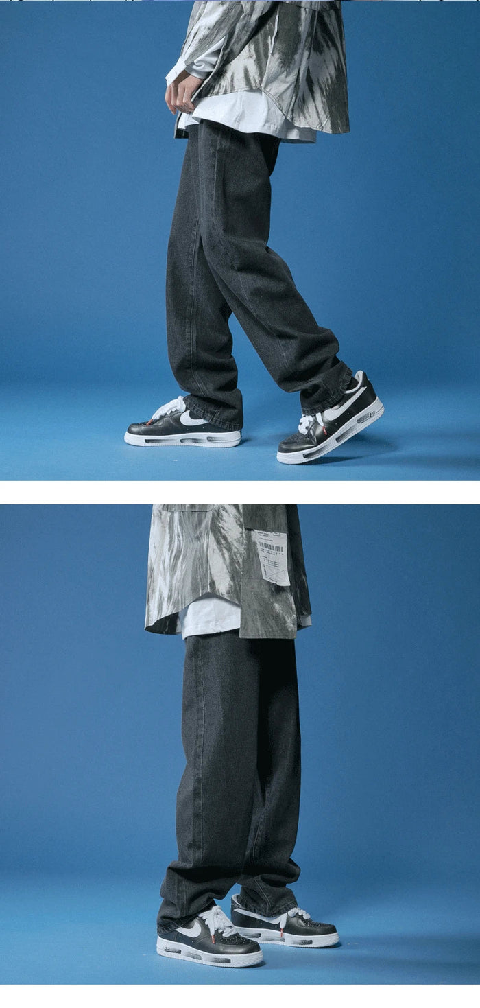 Soft Relaxed Men's Jeans - Baggy Tapered, Denim, Everyday