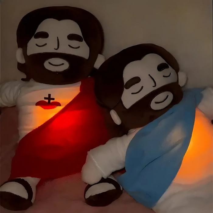 Soft Soothing Breathing Jesus Plushie for Kids Bedtime