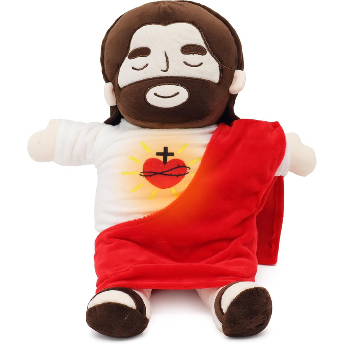 Soft Soothing Breathing Jesus Plushie for Kids Bedtime
