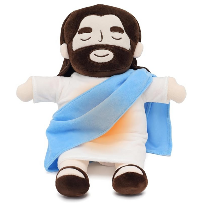 Soft Soothing Breathing Jesus Plushie for Kids Bedtime