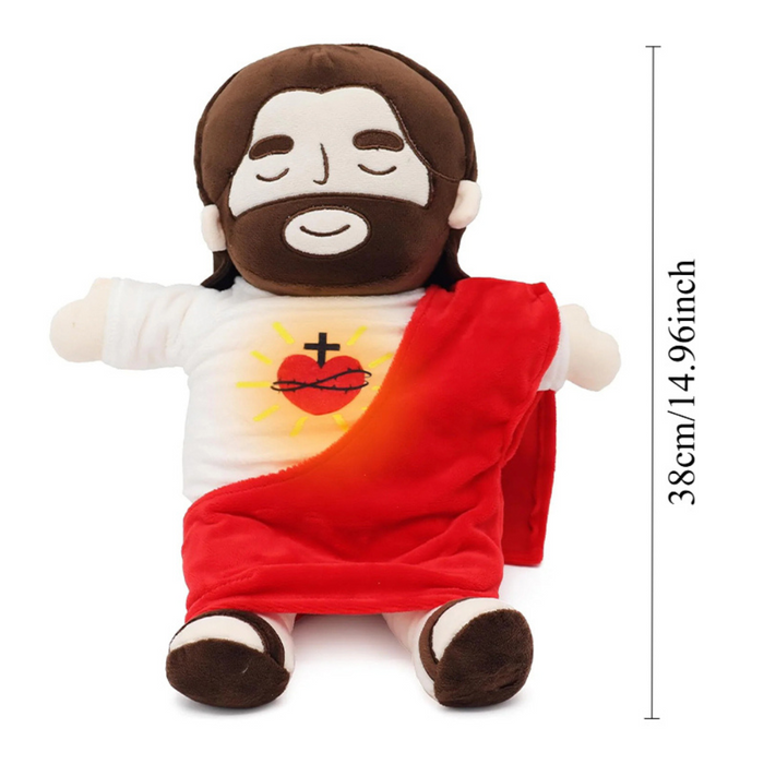 Soft Soothing Breathing Jesus Plushie for Kids Bedtime