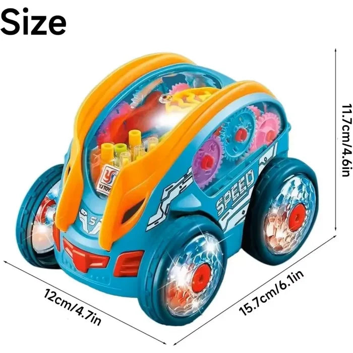 Speedlite Toy Car with LED Lights & Music for Boys Girls, Dynamic Transparent Luminous Car