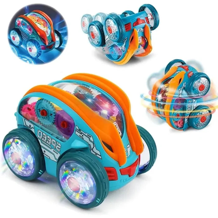 Speedlite Toy Car with LED Lights & Music for Boys Girls, Dynamic Transparent Luminous Car