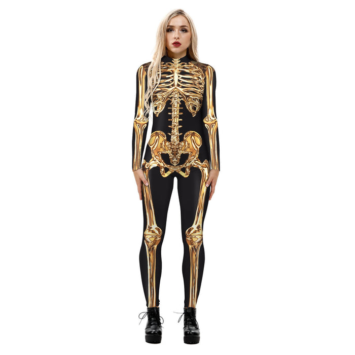 Stretchy and Body-Hugging Women's Printed Jumpsuit - Contoured Full-Body, Milk Silk Second-Skin for Cosplay