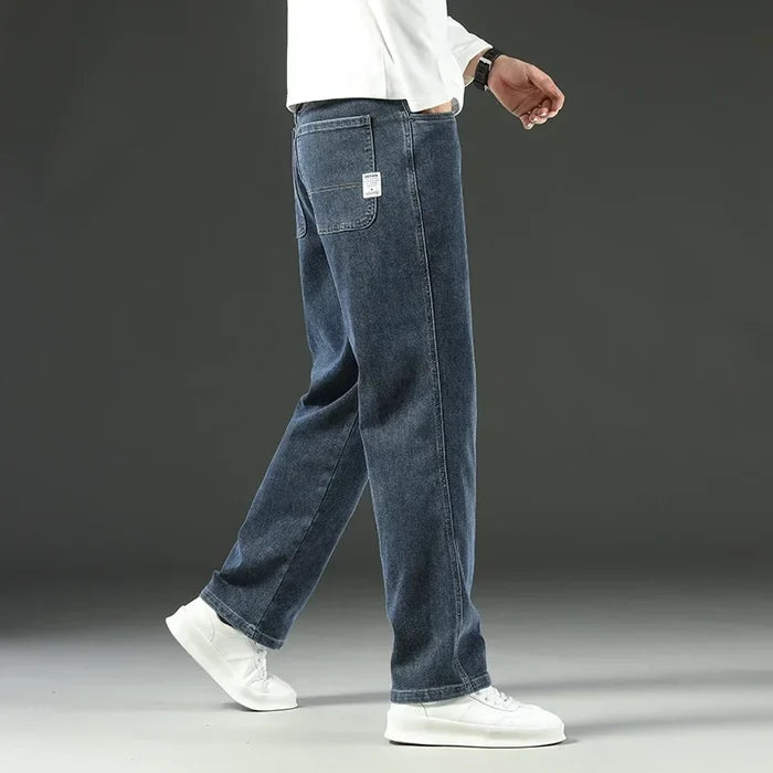 Stretchy Men’s Jeans - Wide Leg, Cotton, Business Casual