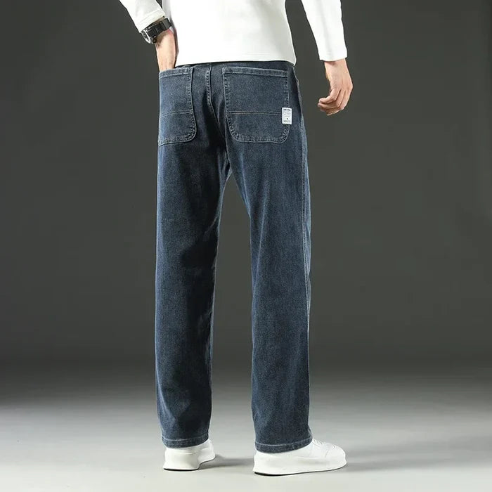Stretchy Men’s Jeans - Wide Leg, Cotton, Business Casual