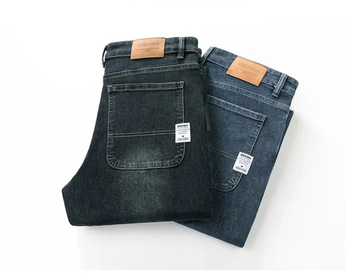 Stretchy Men’s Jeans - Wide Leg, Cotton, Business Casual