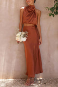 Variant image for Stylish Women's Set with Sleeveless Top and Long Maxi Skirt for Casual and Formal Occasions-1
