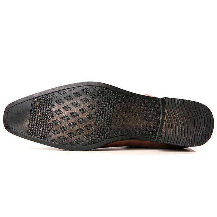 Supportive Men's Chelsea Boots - High Top Croc Leather