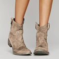 Supportive Women’s Western Ankle Boots – Suede, Everyday