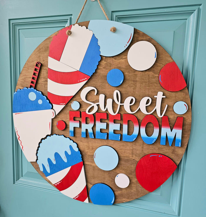 Sweet Freedom Snow Cone Door Hanger