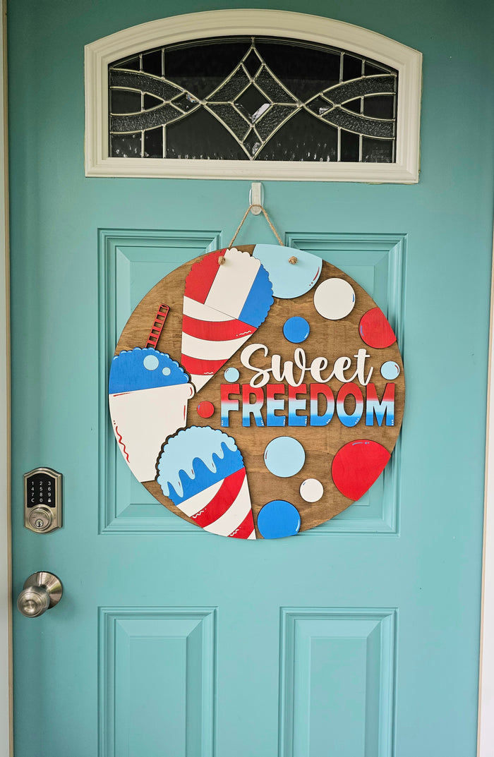 Sweet Freedom Snow Cone Door Hanger