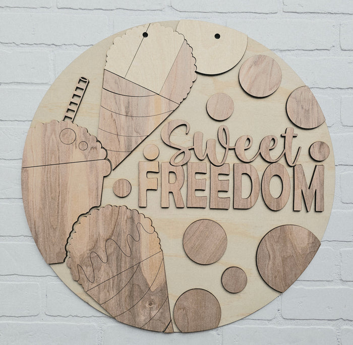 Sweet Freedom Snow Cone Door Hanger