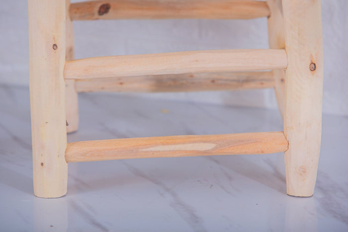 Tabouret marocain en bois et tressé - Africancreates