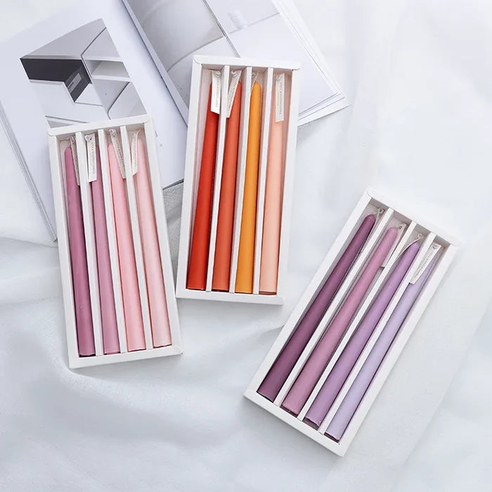 Taper Candles 4 Pack Slender Scented Smokeless Long Branch Wedding Table Decor Fall 2025 DIY Centerpieces