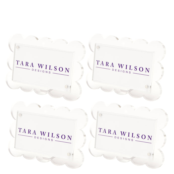 Tara Designs Acrylic Scalloped Place Card Holders (Set of 4)