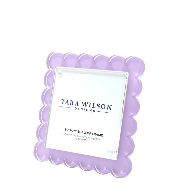 Tara Wilson Designs Acrylic Beveled Square Scallop Frame - Lavender