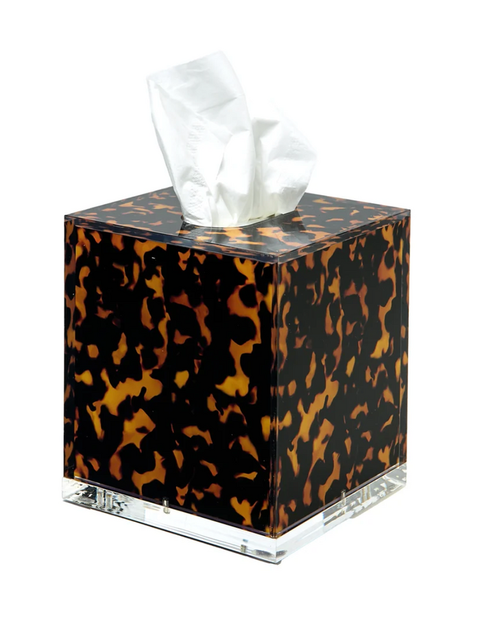 Tara Wilson Tortoise Acrylic Tissue Box