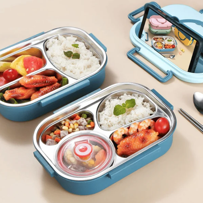 Thermal Lunch Box Stainless Steel Divided Bento Leakproof