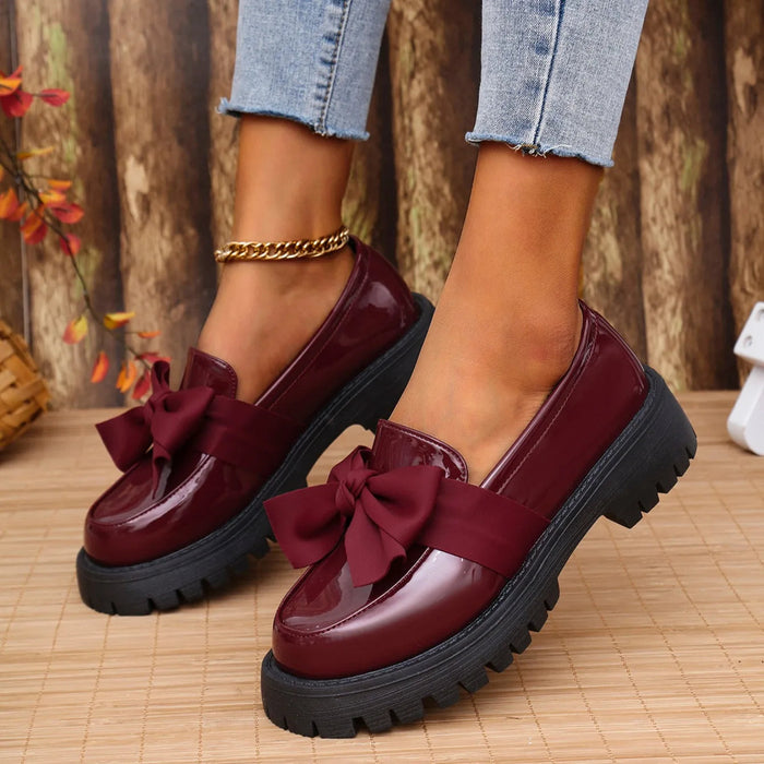 Thick Varnished Leather Moccasins for Women with Robust Sole for Comfort and Style-2
