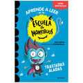 Cover of a children's book titled 'Trastadas aladas / Bat-Boy Tim Says Boo!' featuring an illustration of a cartoon monster with blue and yellow colors.