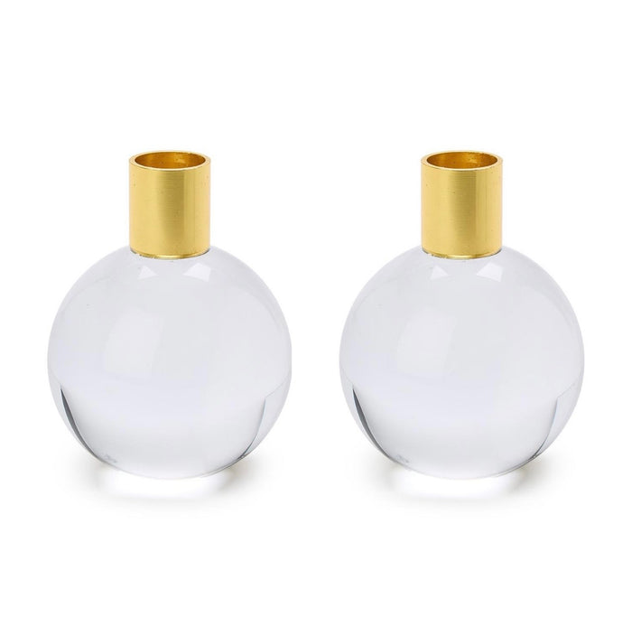 Two’s Company Color Pop Candleholders - Clear (S/2)