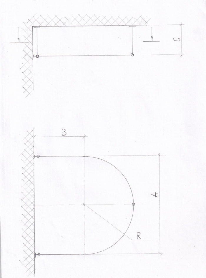 U-Shaped Oval 180 degrees Shower Curtain Rod for Bathroom, Fitting and Dressing room for Ceiling Installation