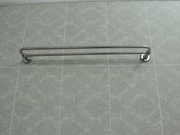U Shaped Shower Towel Rack and Hanger, Double Rod- 16 millimeters thick