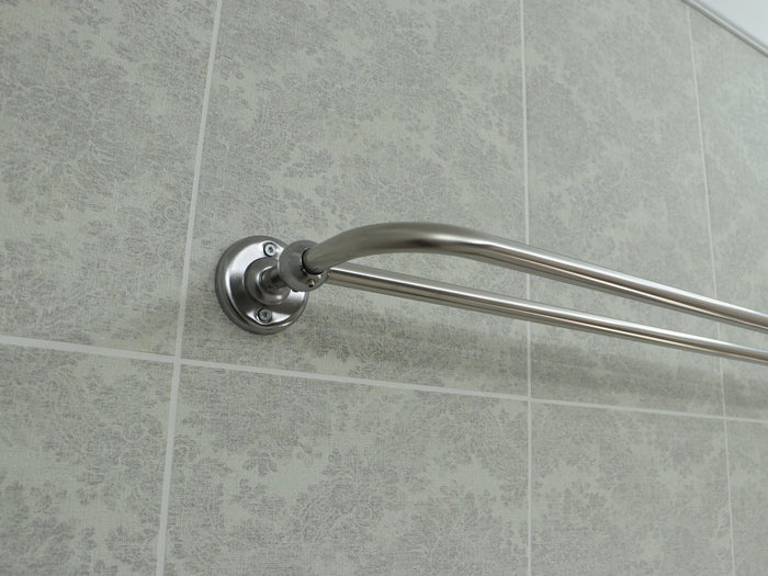 U Shaped Shower Towel Rack and Hanger, Double Rod- 16 millimeters thick