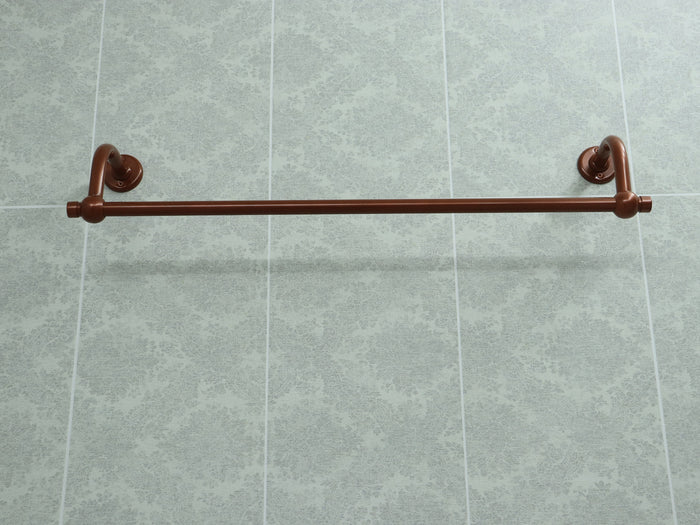 U Shaped Shower Towel Rack and Hanger, Single Rod and Curved Brackets- 22 millimeters thick