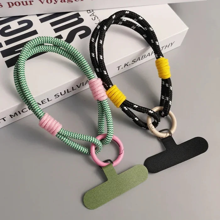 Universal Mobile Phone Lanyard with Anti-Loss Wrist Strap & Accessories - Stylish Two-Strand Design