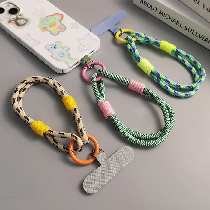 Universal Mobile Phone Lanyard with Anti-Loss Wrist Strap & Accessories - Stylish Two-Strand Design