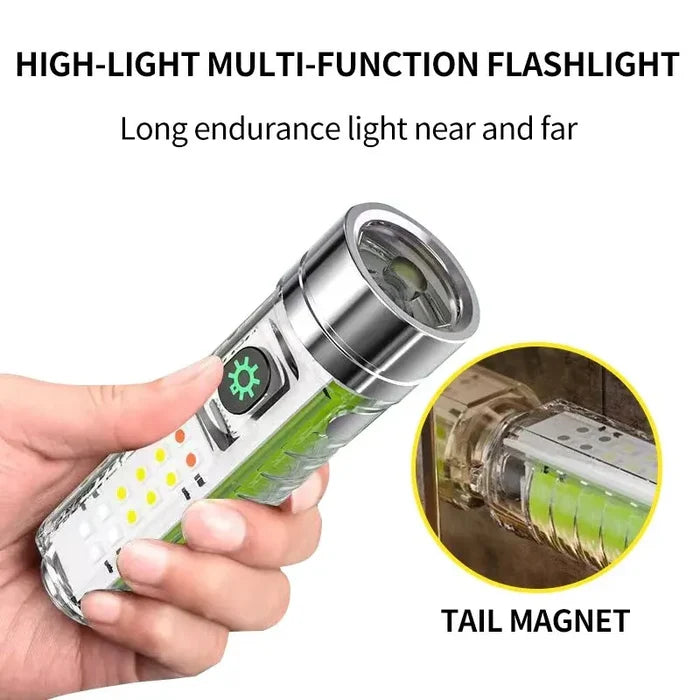 USB C Rechargeable LED MINI Keychain Flashlight with Magnet for Camping and Emergencies