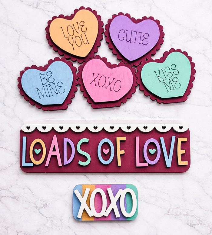 Valentine Conversation Heart Truck Inserts