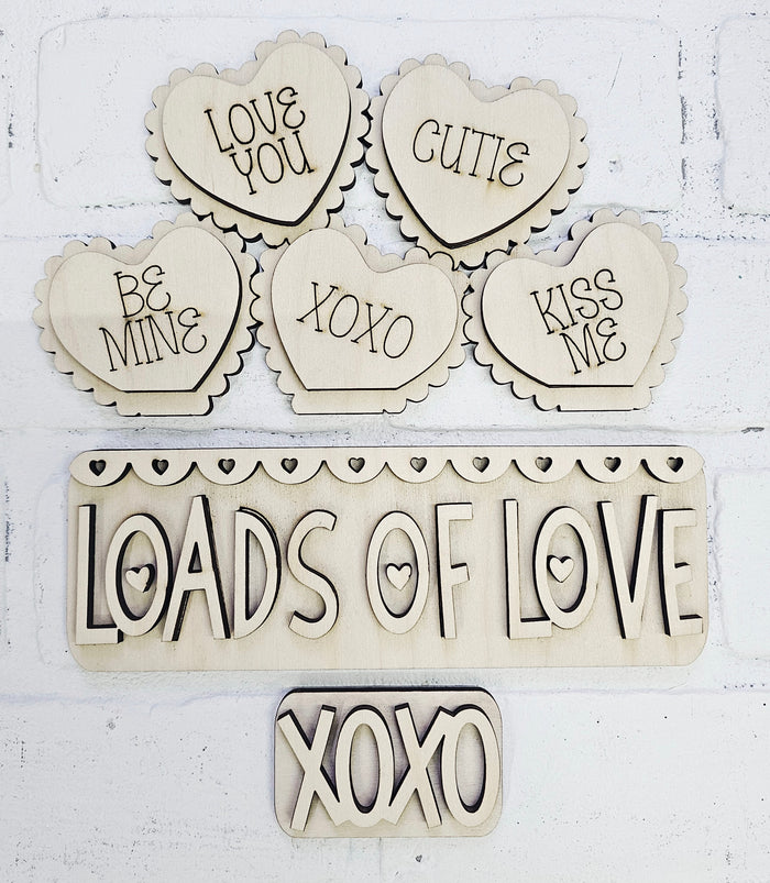 Valentine Conversation Heart Truck Inserts