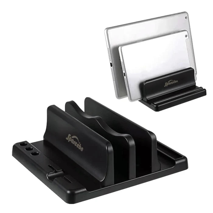 Vertical Laptop Stand with Adjustable Width - Space-Saving Computer Accessories for Office Desks
