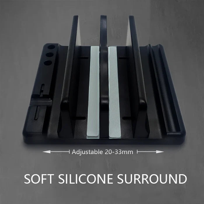 Vertical Laptop Stand with Adjustable Width - Space-Saving Computer Accessories for Office Desks