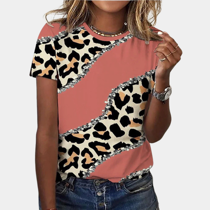 Vibrant women's summer blouse – abstract print, cotton, for spring and summer 1