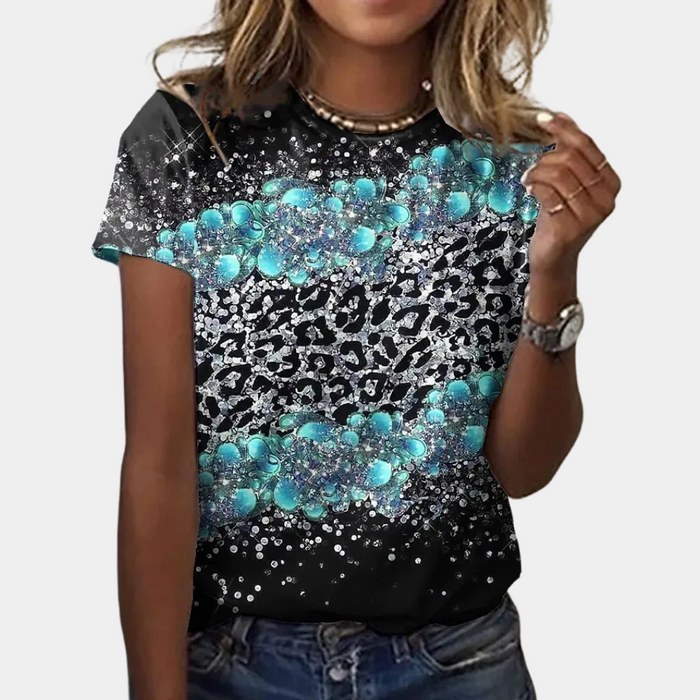 Vibrant women's summer blouse – abstract print, cotton, for spring and summer 2