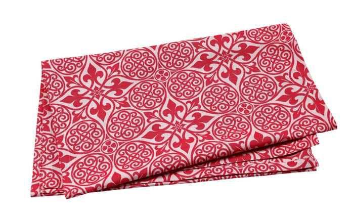 Vietri Damask Table Runner - Red