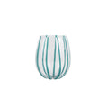 Vietri Nuovo Stripe Teal Stemless Wine Glass