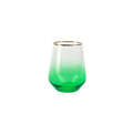 Vietri Rainbow Emerald Stemless Wine Glass